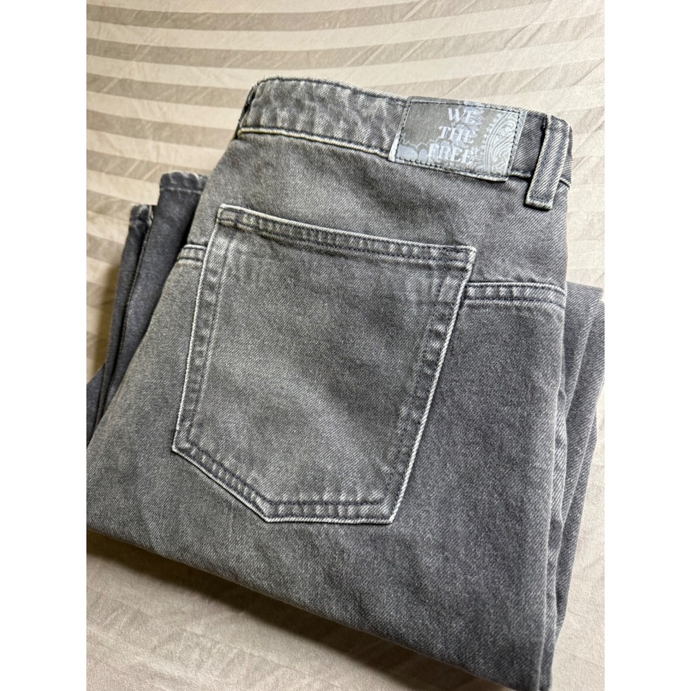 Free‎ People We The Free High Rise Wide Leg Jeans Faded Black Denim Size 32L